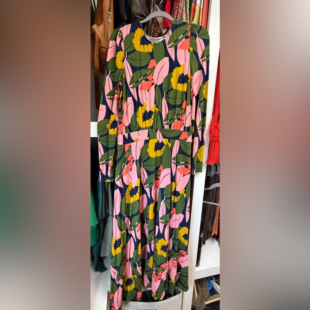 Vibrant Long Sleeve Floral Dress